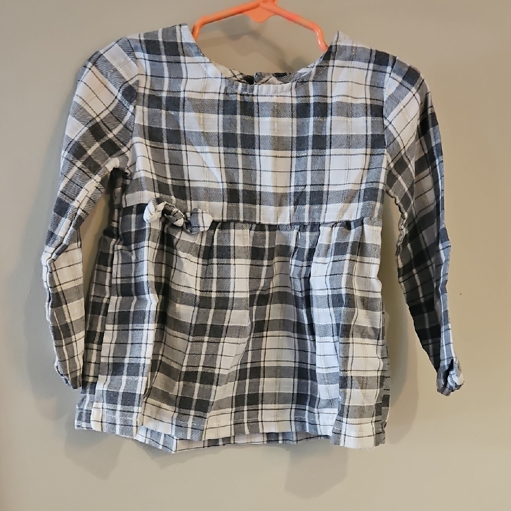 Carter's Black and White Plaid Kids Blouse